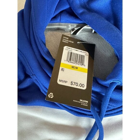 Under Armour Color Block Hoodie Women's Size Medium Blue White Gray New $70 - Picture 8 of 12